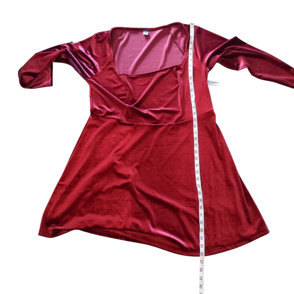 Old Navy Fit and Flare Velvet Mini Dress NWT Scarlet 2X - Picture 14 of 15